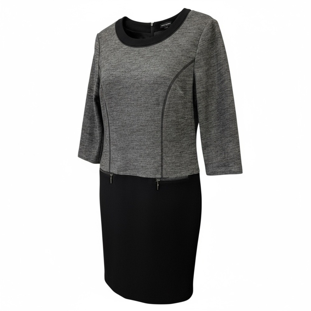 Gerry Weber Women's Colorblock Sheath Dress Gray Black Wool Blend Career‎ Chic